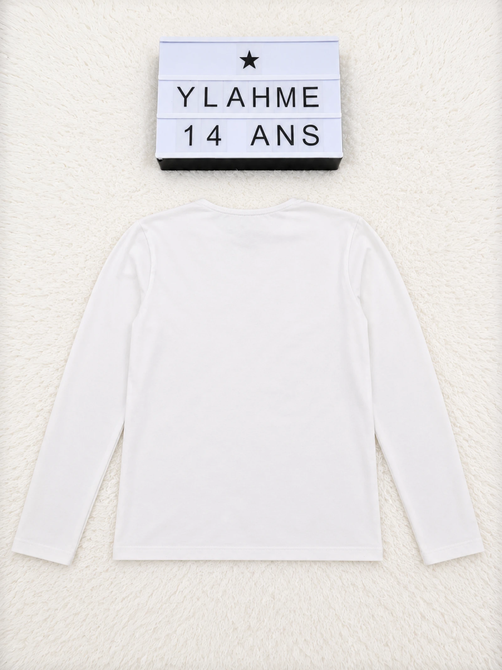 T-shirt mangas compridas Okaïdi branco estampado flores 14 anos 👒 – photo 4